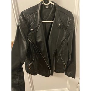 Quilted faux leather jacket